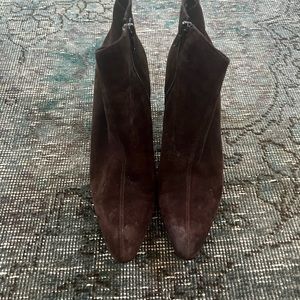 Brown Suede YSL Ankle Boots Size 9